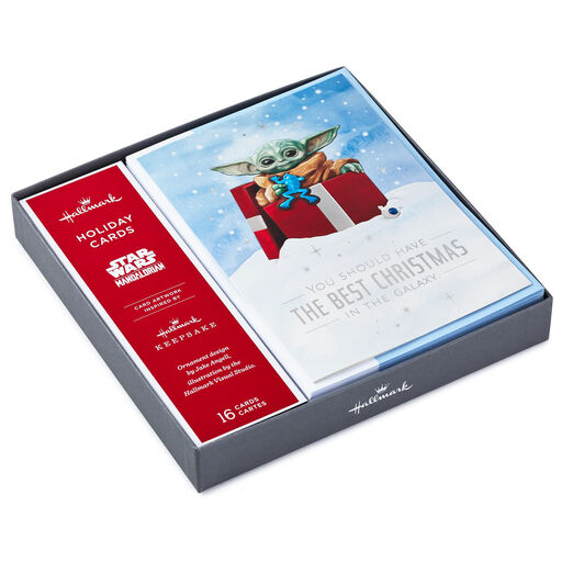 Star Wars: The Mandalorian™ Grogu™ Greetings Keepsake Ornament Inspired Boxed Christmas Cards, Pack of 16, 