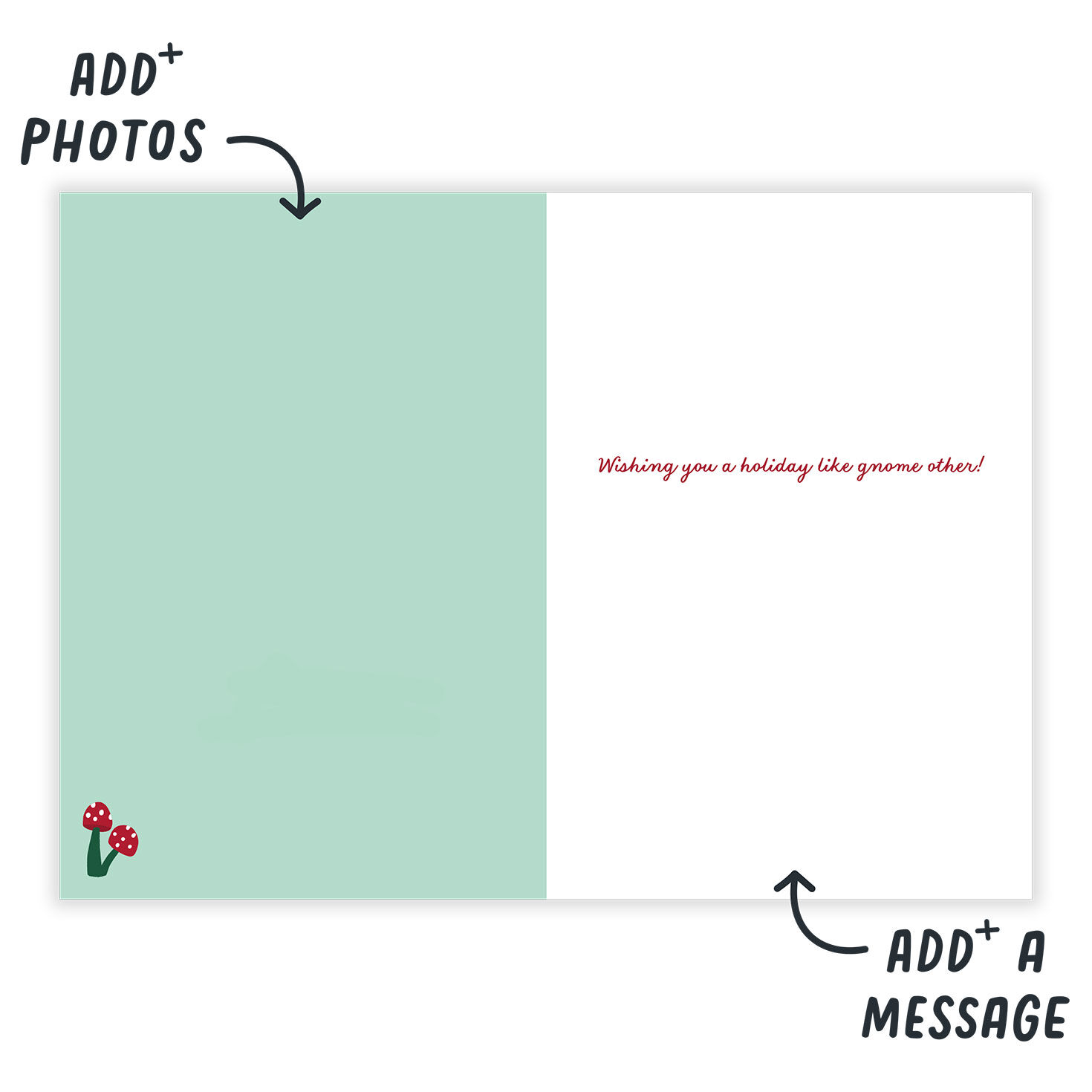 Photo Snow Globe Personalized Holiday Card Open Card indicating personalization image number 3