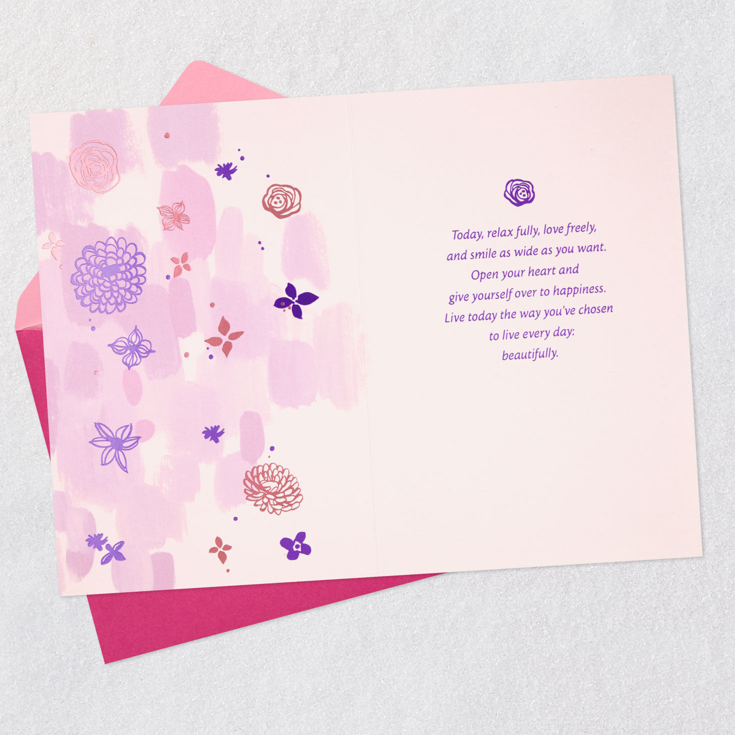 Woman With Floral Headpiece Sister Mother's Day Card Open card with envelope image number 3