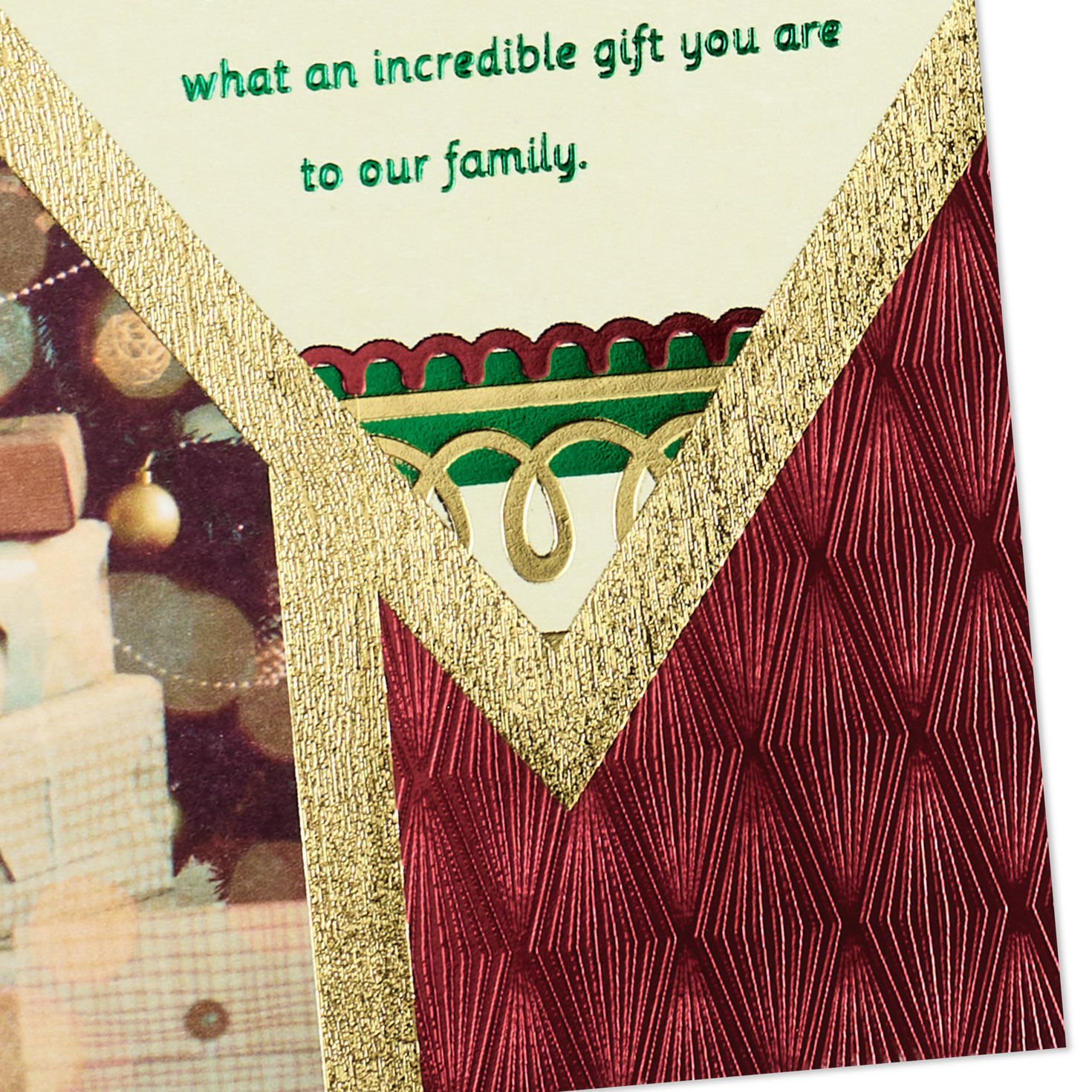 Gold and Burgundy Christmas Card for Husband Card Front Detail image number 6