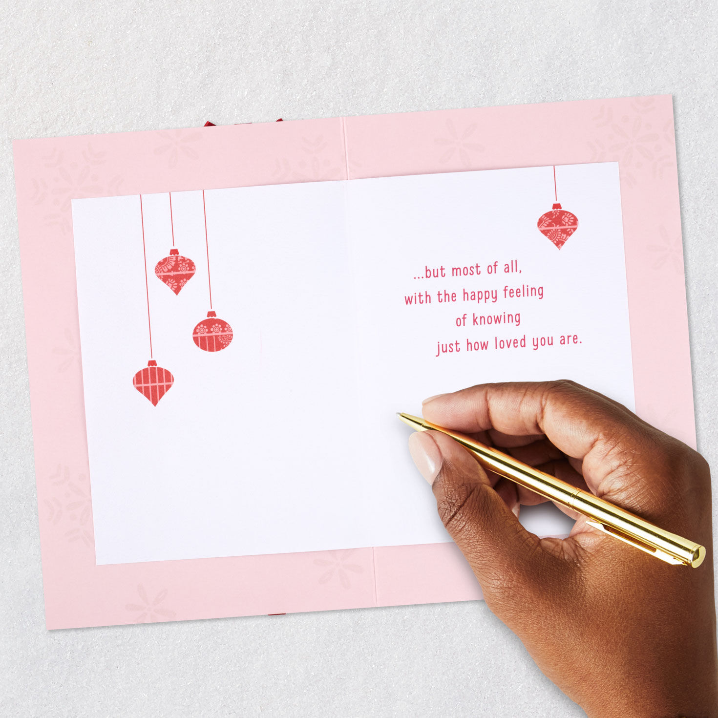 Patchwork Quilt Holiday Tree Mom Christmas Card Signing card image number 7