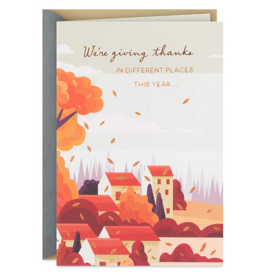 Giving Thanks for You Across the Miles Thanksgiving Card, , large image number 1