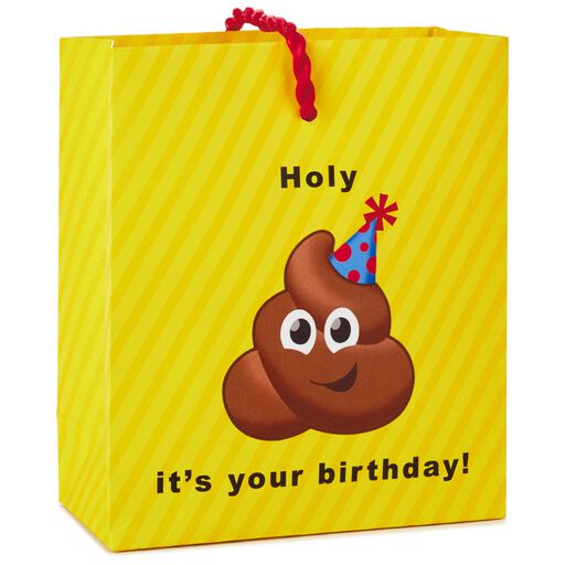 Poop Emoji Birthday Gift Card Holder Mini Bag, 4.5", 
