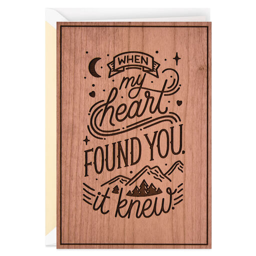 When My Heart Found You Wooden Anniversary Card, 