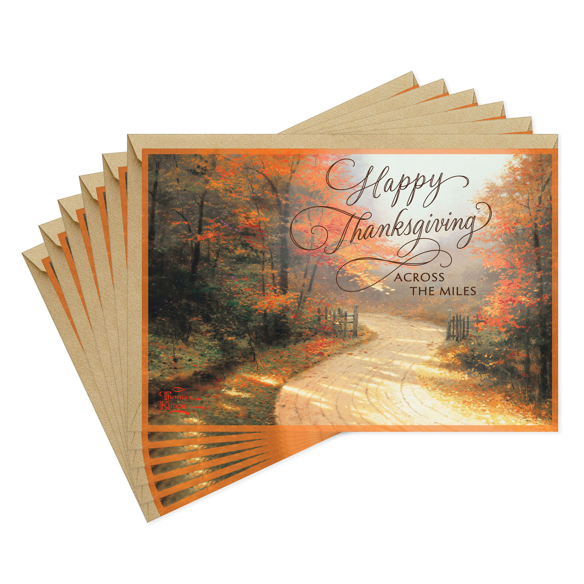 Thomas Kinkade Autumn Lane Thanksgiving Cards, Pack of 6 ...