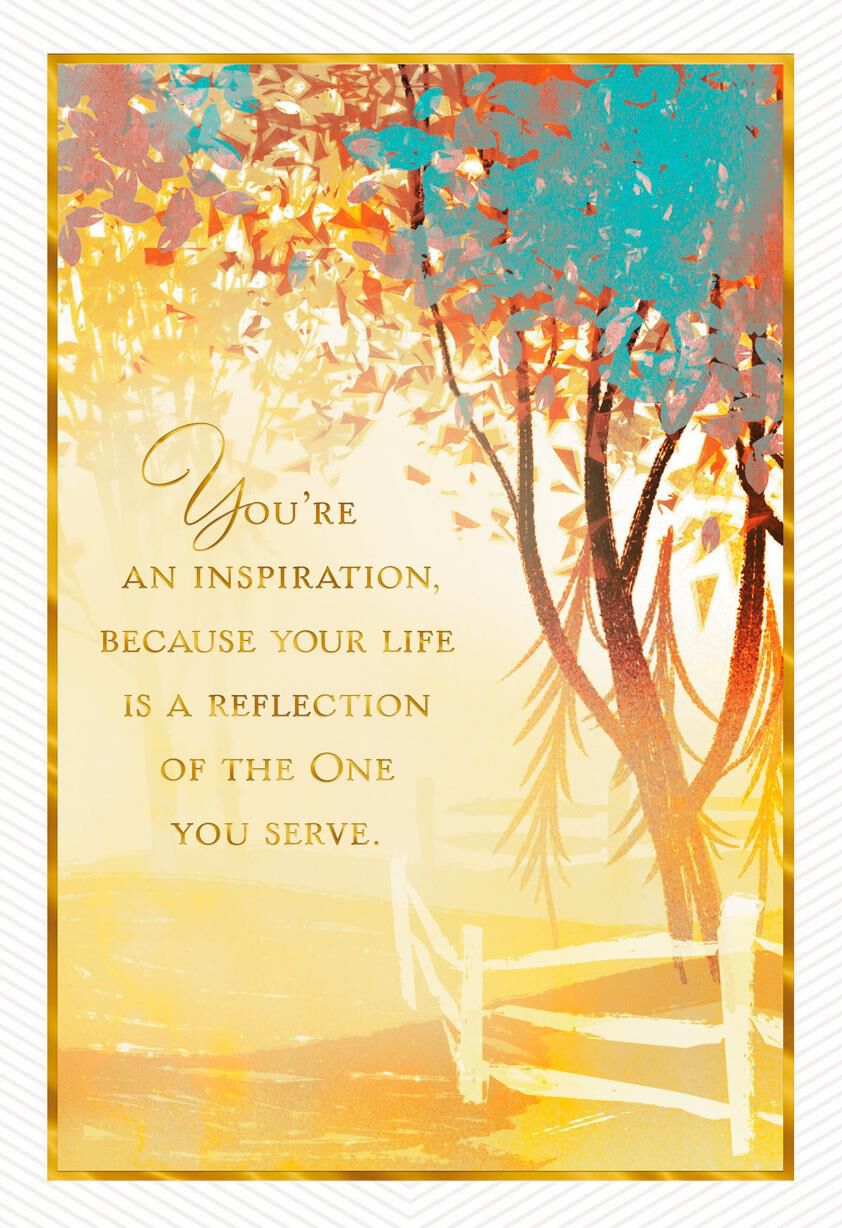 You're An Inspiration Clergy Appreciation Card