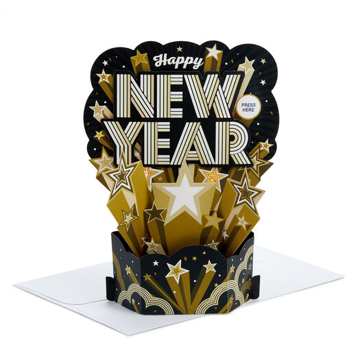 Good Times Ahead Musical 3D Pop-Up New Year Card With Light, 