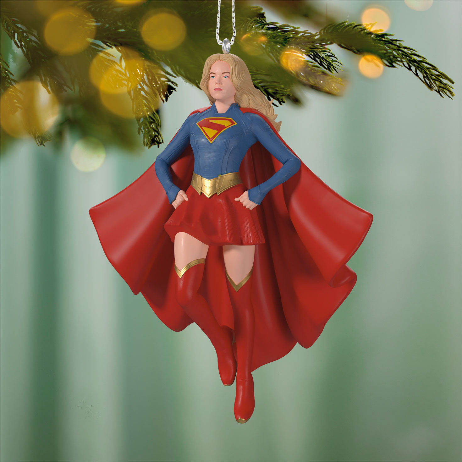 DC Supergirl Keepsake Ornament hanging on tree image number 2
