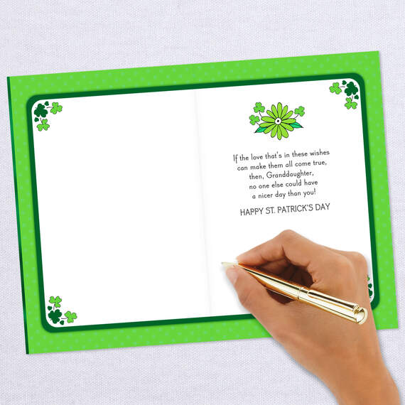 Wishes Full of Love St. Patrick's Day Card for Granddaughter, , large image number 6