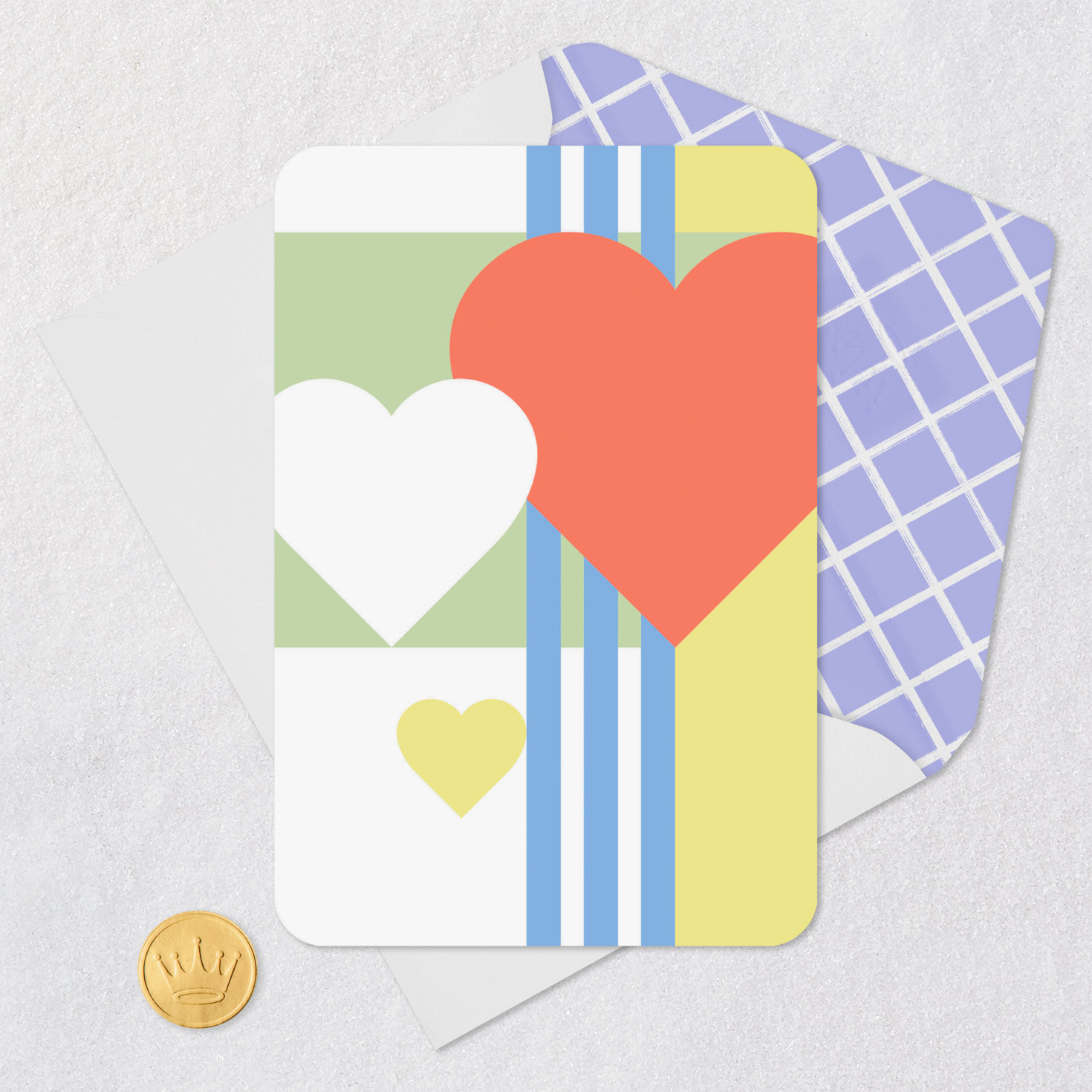 Mod Hearts and Stripes Blank Card for only USD 2.99 | Hallmark
