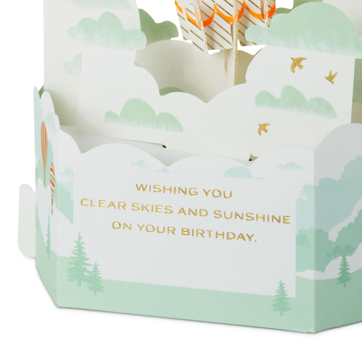 Orange and Green Hot Air Balloon Pop-Up Birthday Card Sentiment image number 3