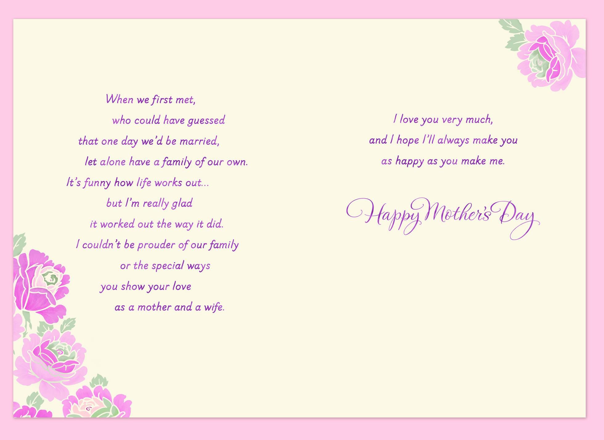 Special Ways Mother's Day Card for Wife