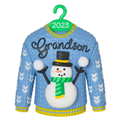 Grandson Christmas Sweater 2023 Ornament, 