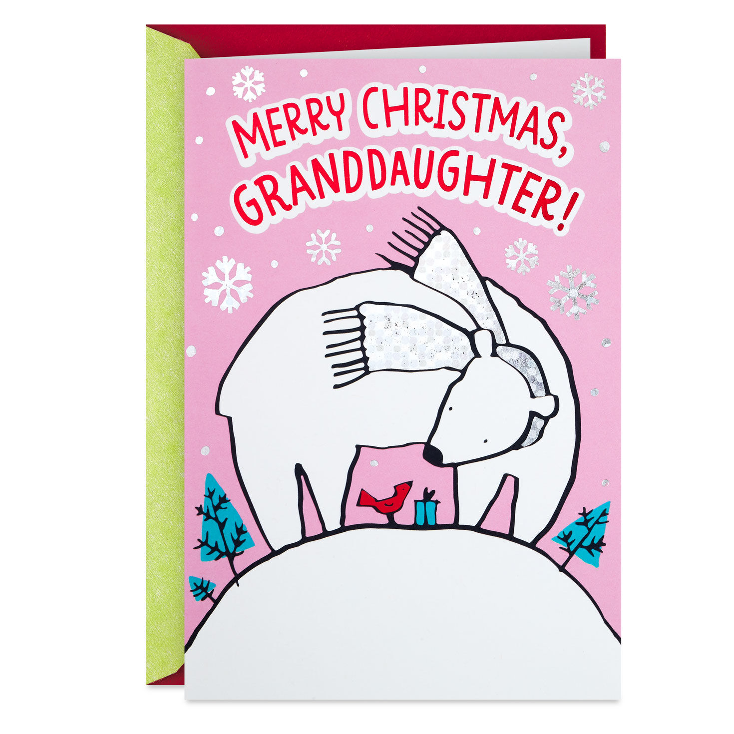 Love You to the North Pole and Back Christmas Card for Granddaughter