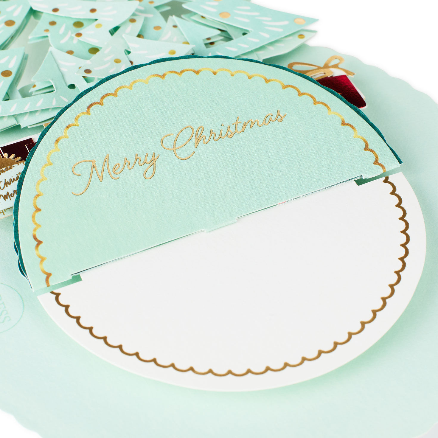 Pop-up Green and Gold Christmas Tree Card Sentiment image number 6