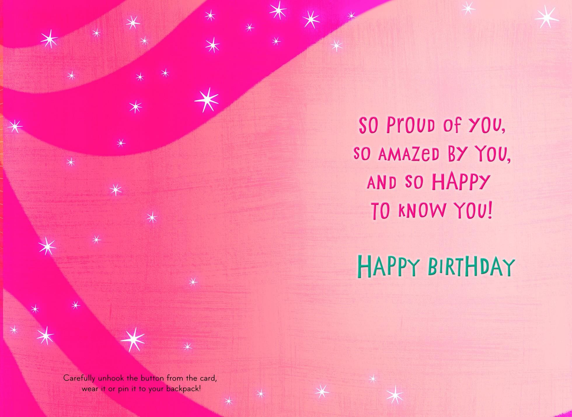 Super Sweet Cupcake Birthday Card With Pin-On Button