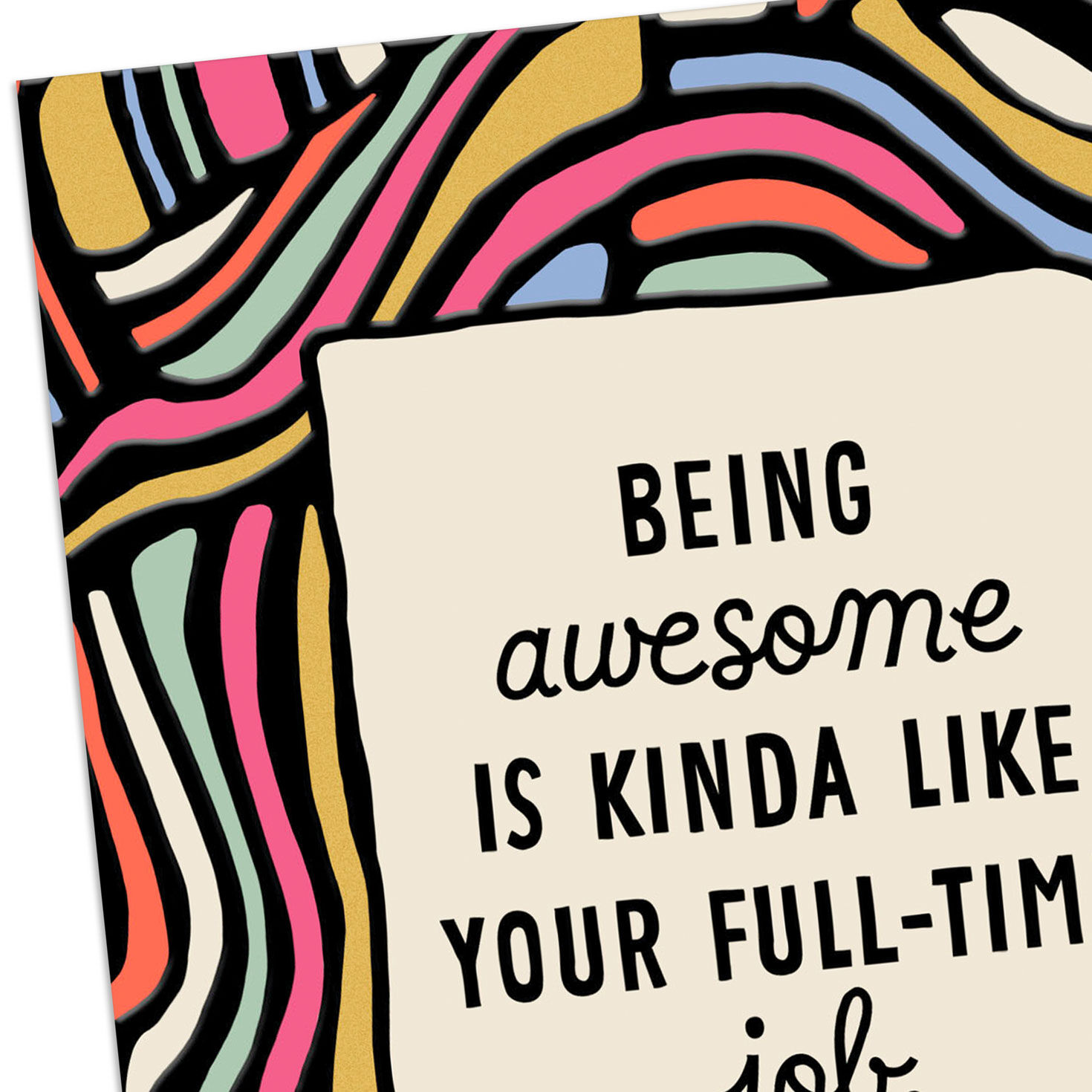 Colorful Groovy Lines Coworker Thank You Card Card Front Detail image number 4