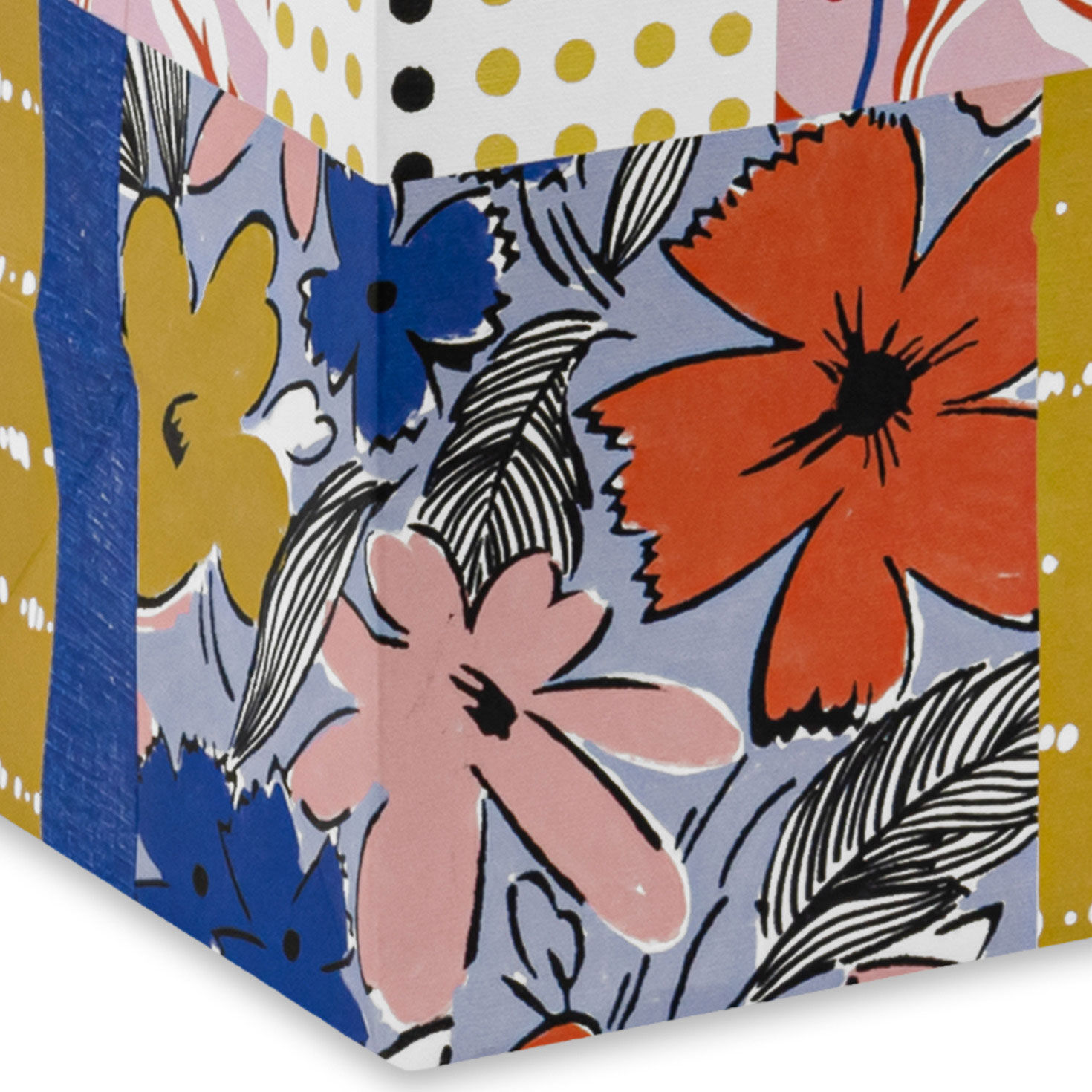 Vibrant Vintage Patchwork Wine Gift Bag Base/Side Detail image number 5