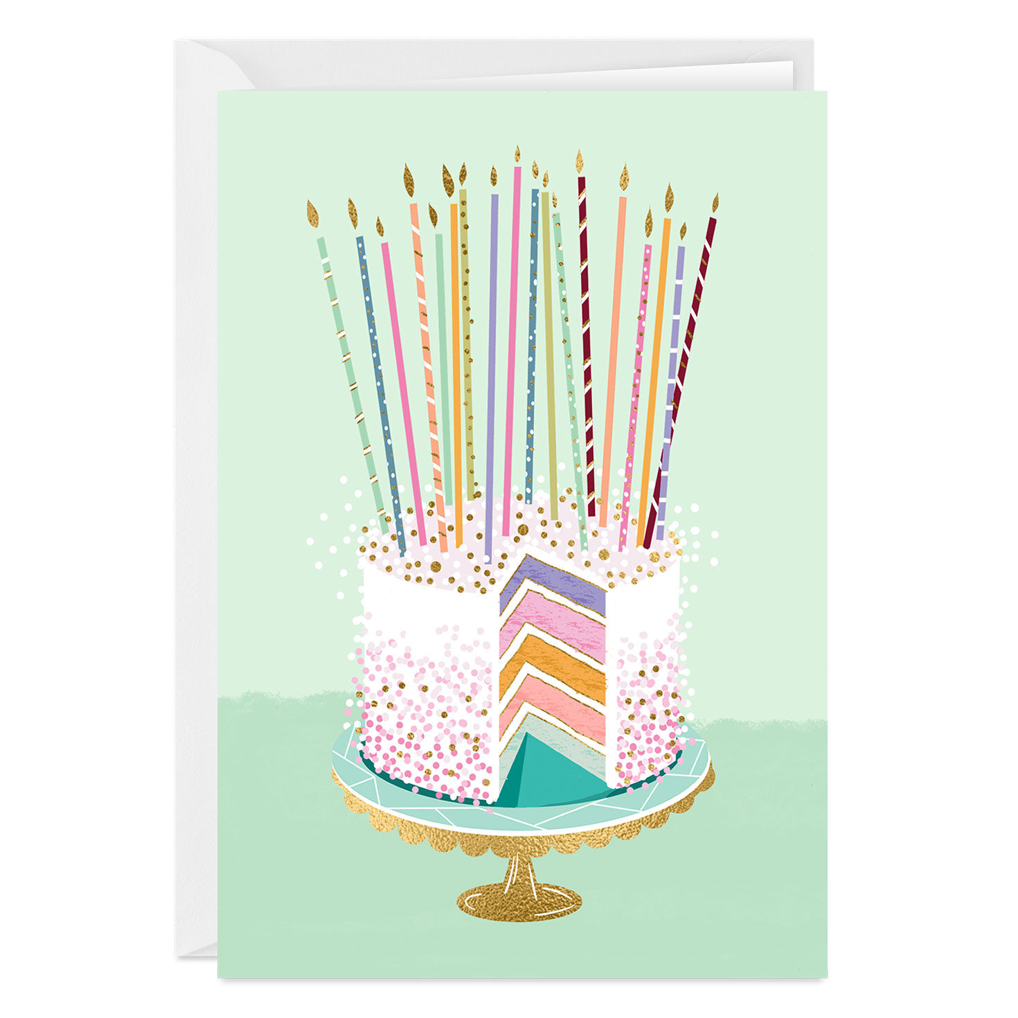 Fancy Candles and Cake Custom Birthday Card