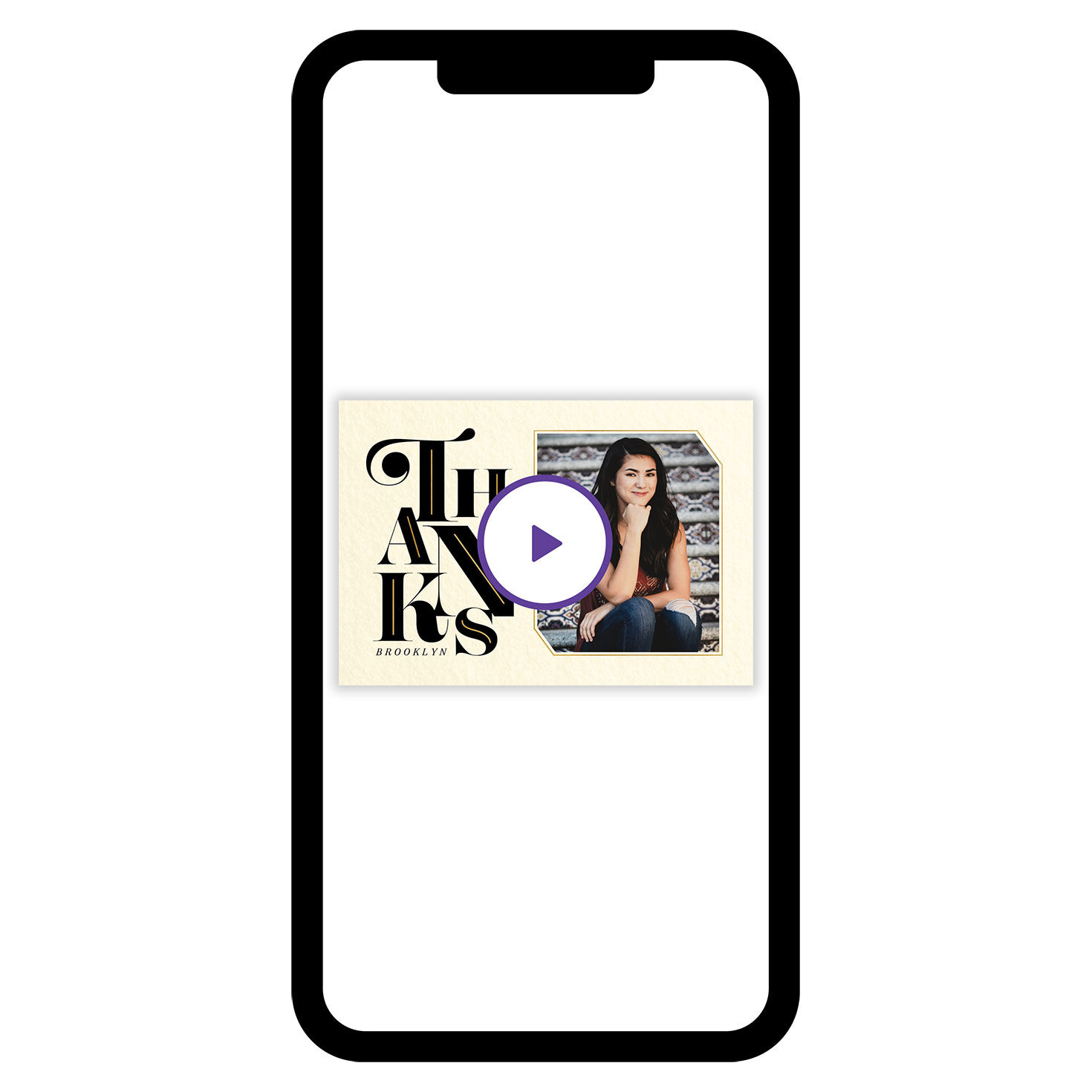 Black and Gold Letters Thank You eCard