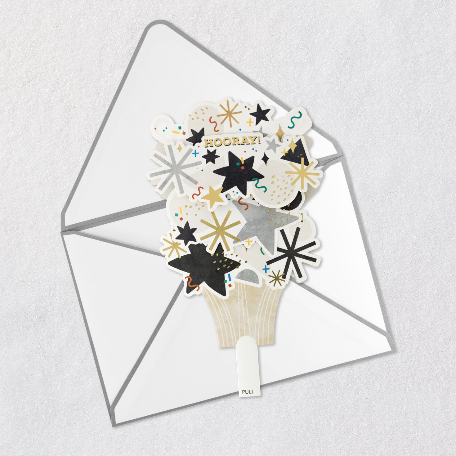 Confetti and Stars Pop-Up Graduation Card With Motion Open card with envelope image number 3