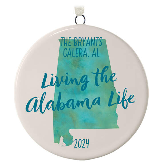Alabama Personalized State Ornament, , large image number 1