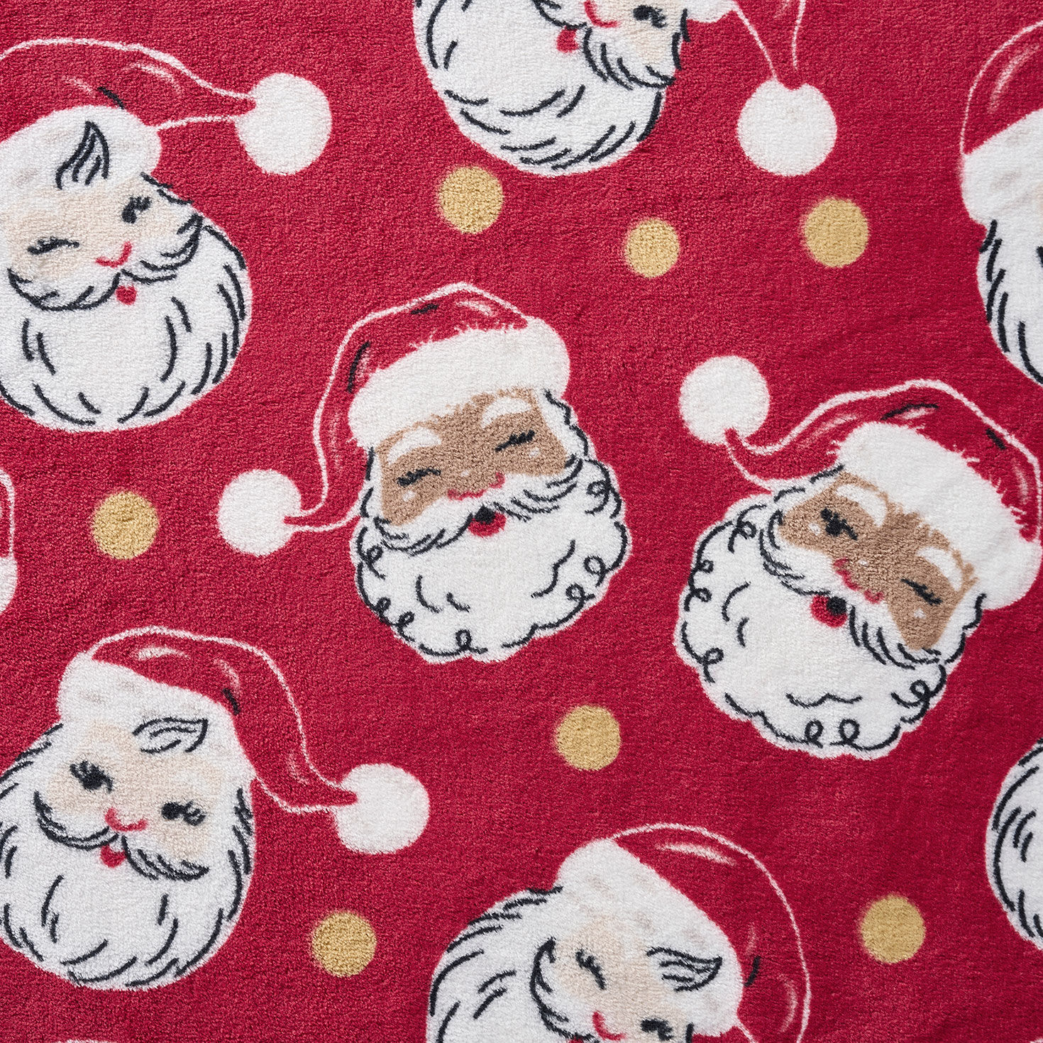 Santa Faces Red Plush Throw Blanket, 50x70 for only USD 29.99 | Hallmark