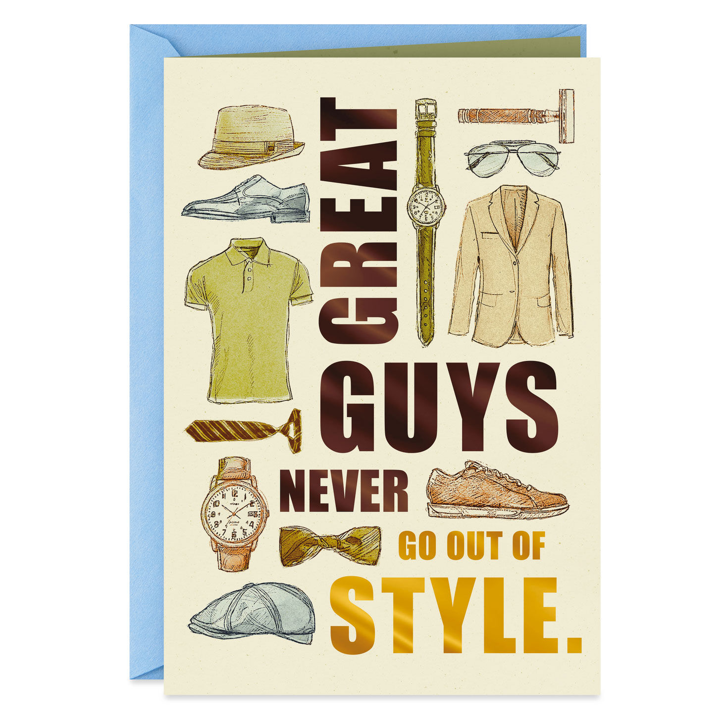 Stylish Men's Clothes Father's Day Card From Both Card Front image number 1