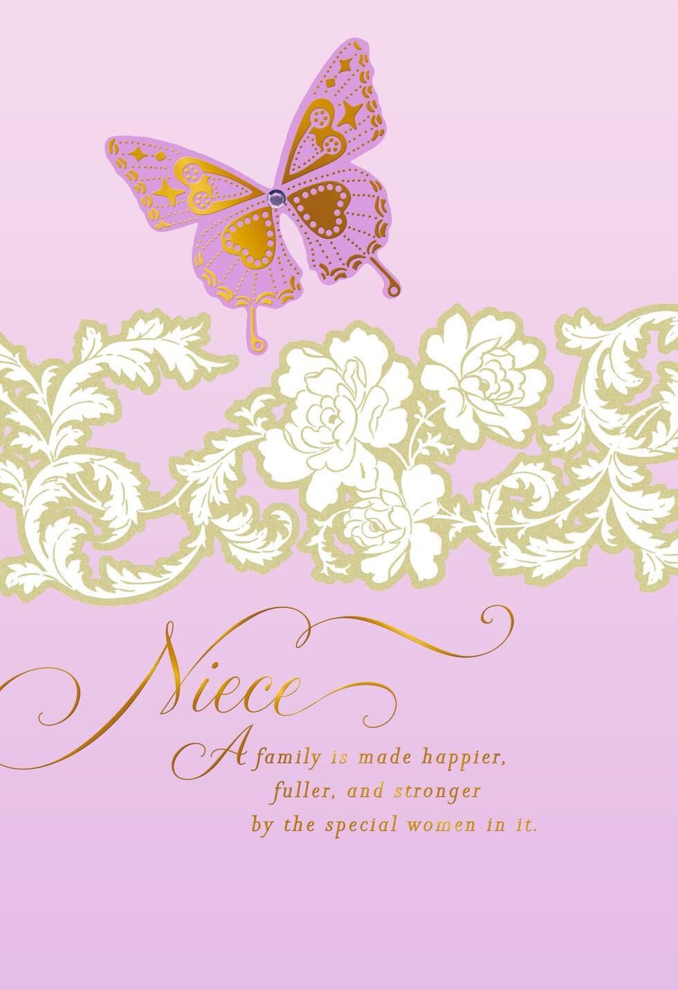 Lavender Butterfly Card for Niece on Mother’s Day
