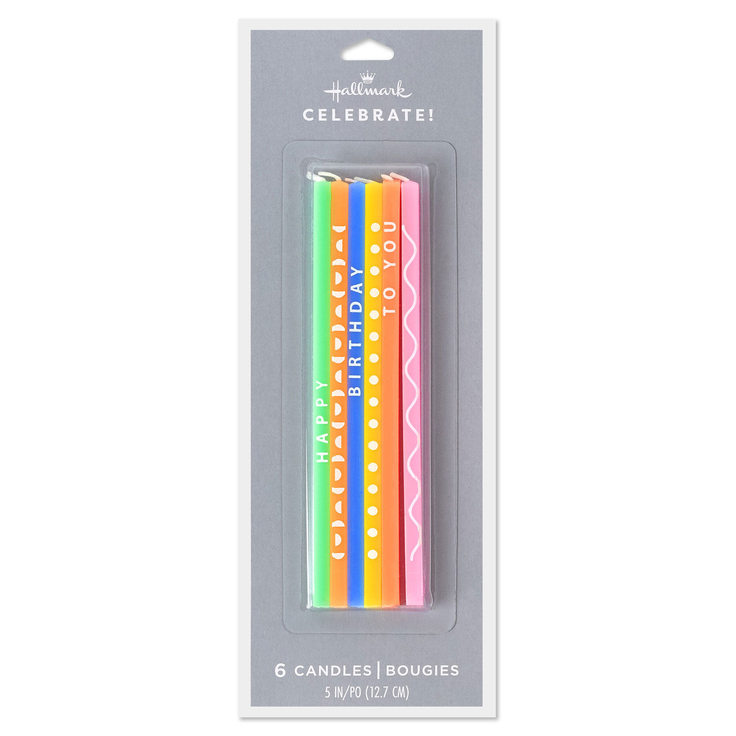 Colorful Patterned Square Taper Birthday Candles package front image number 6