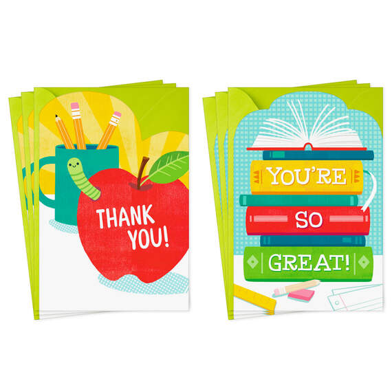 Great Teacher Assorted Thank-You Cards, Pack of 6