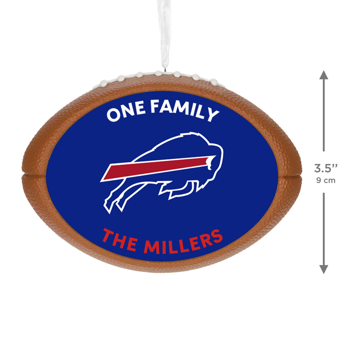 Buffalo Bills Football Personalized Text Ornament measurement image number 3