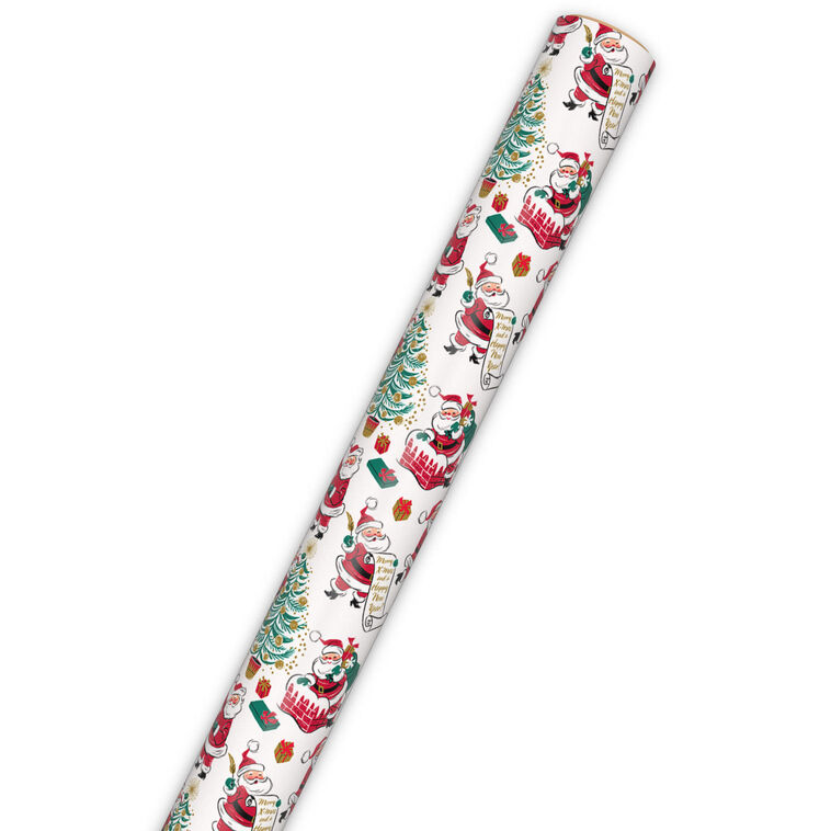 Santa's To-Dos on White Jumbo Christmas Gift Wrap  image number 6