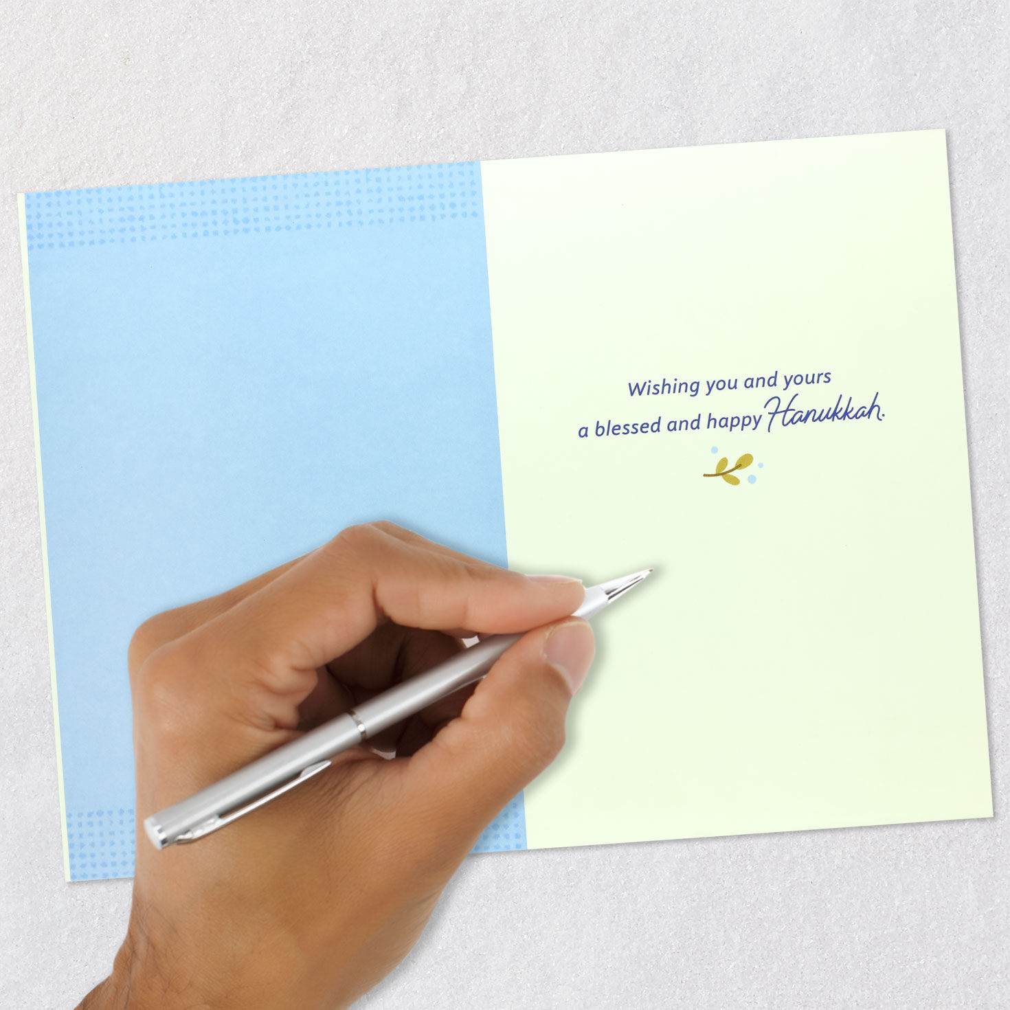 Doves and Olive Branches Hanukkah Card Signing card image number 6