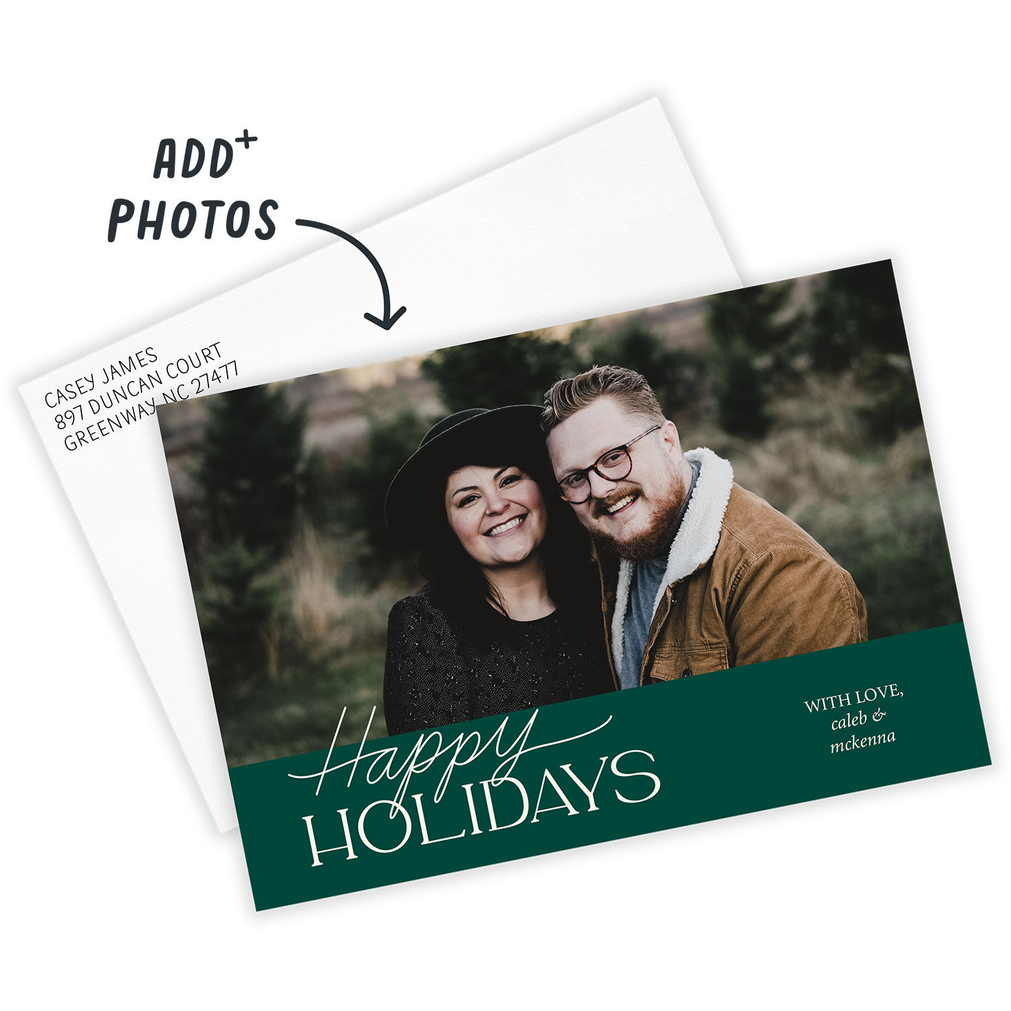 Classic Lettering on Green Flat Holiday Photo Card, , large image number 3