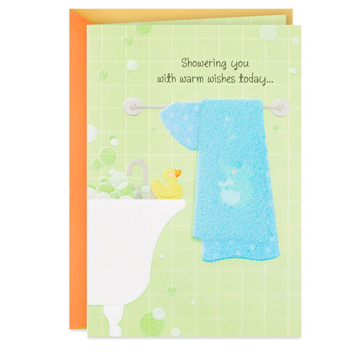 Showering You With Warm Wishes Baby Shower Card, 