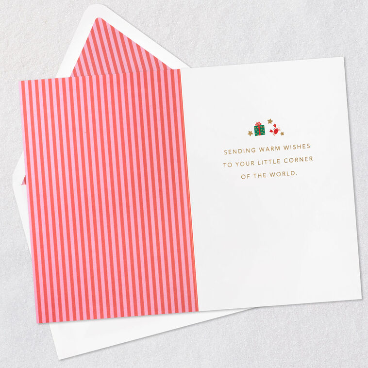 Tropical Santa with Flamingo Christmas Card Open card with envelope image number 3