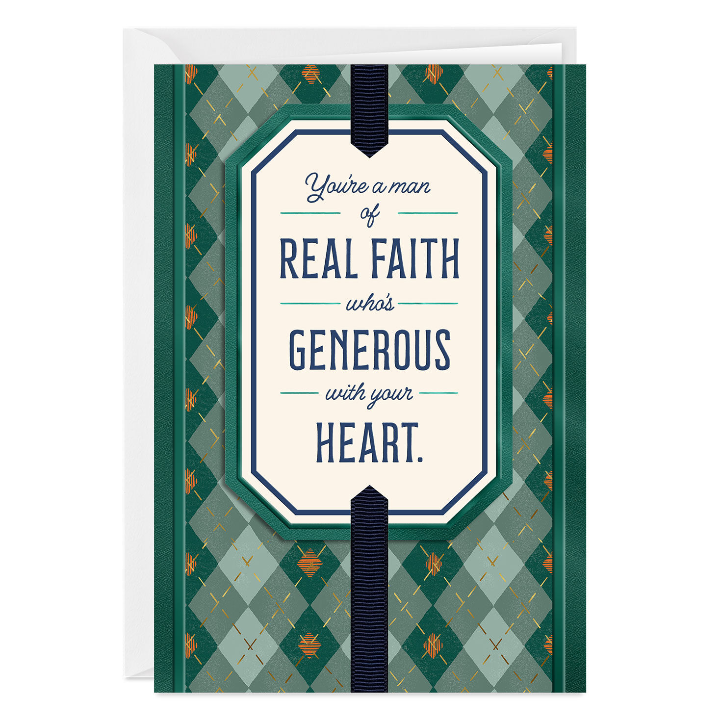 Plaid Blessed With You Religious Custom Father's Day Card