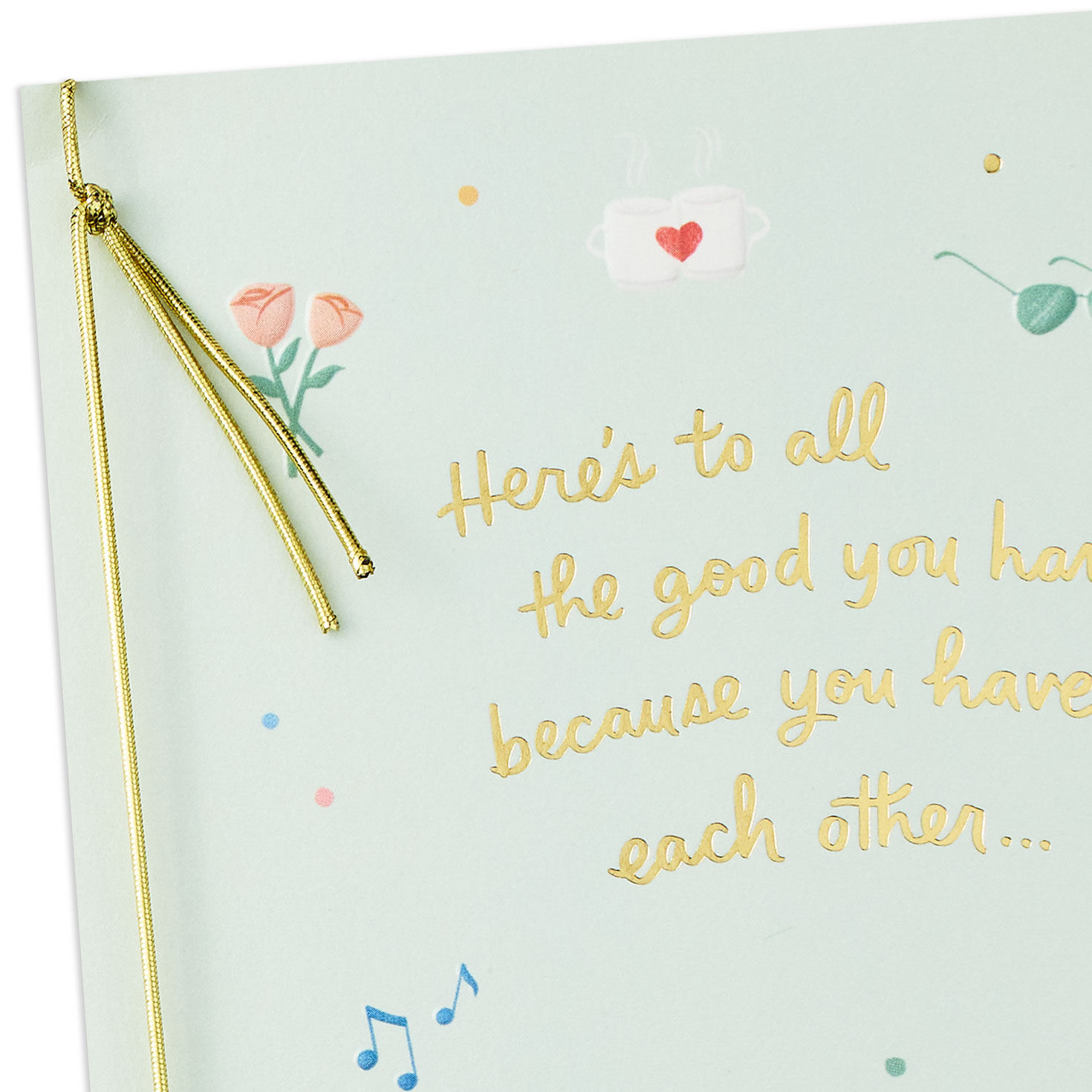 Whimsical Icons Anniversary Card for Couple Card Front Detail image number 4