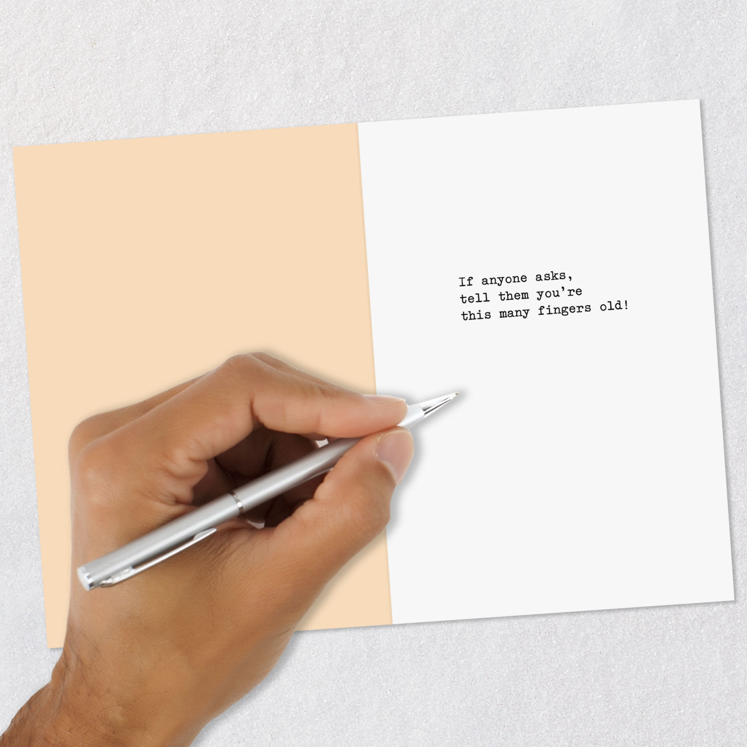 This Many (Middle) Fingers Old Funny Birthday Card Signing card image number 6