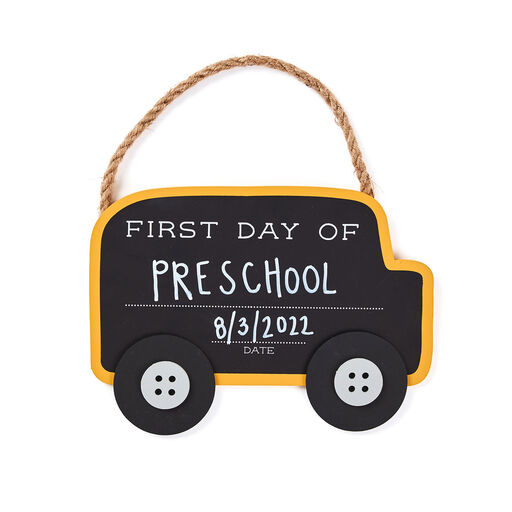 Mud Pie First Day School Bus Chalkboard Sign, 