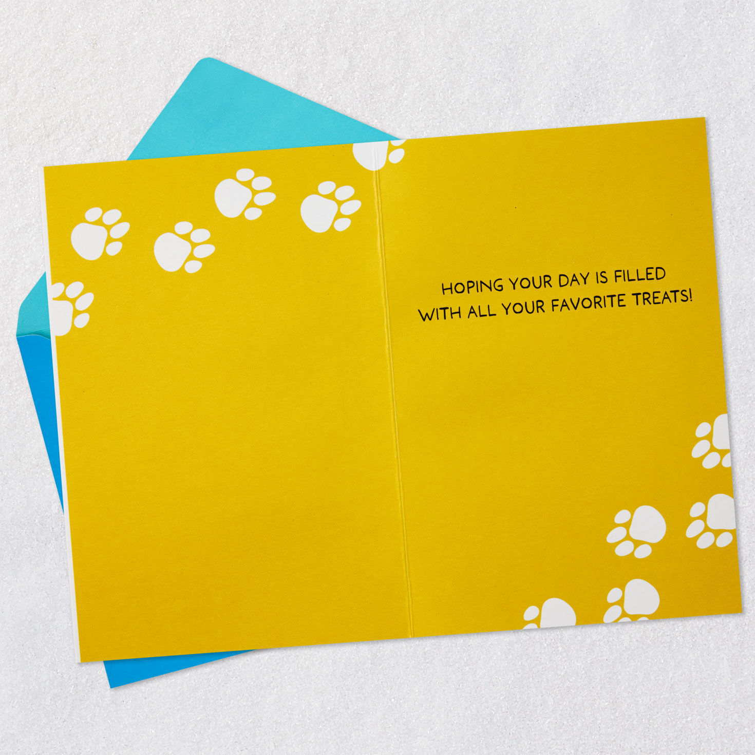 Colorful Letters with Paw Prints Father's Day Card Open card with envelope image number 3
