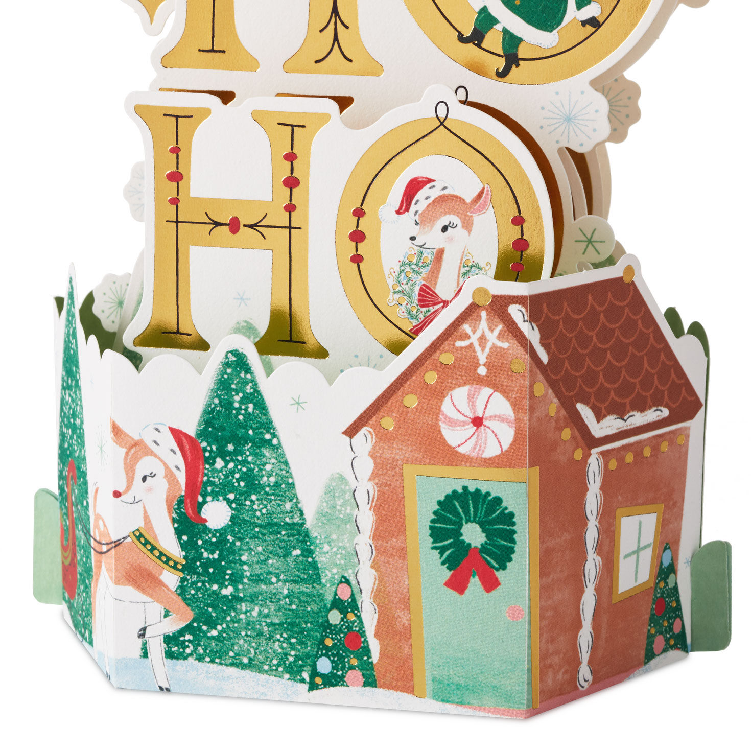 Vintage Ho, Ho, Ho Santa 3D Pop-Up Christmas Card, , large image number 5