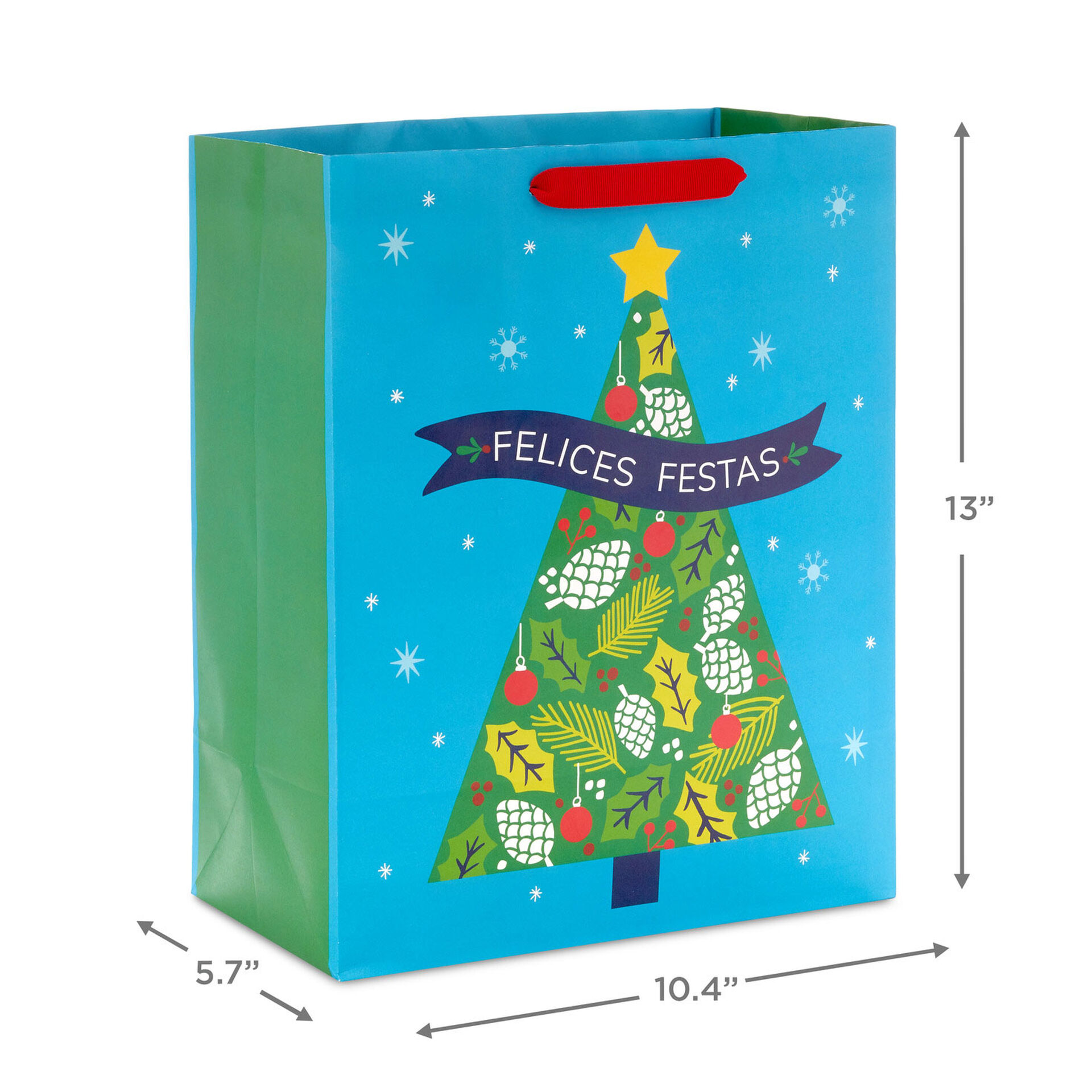 13" Feliz Navidad 3Pack Large Christmas Gift Bags Assortment Gift