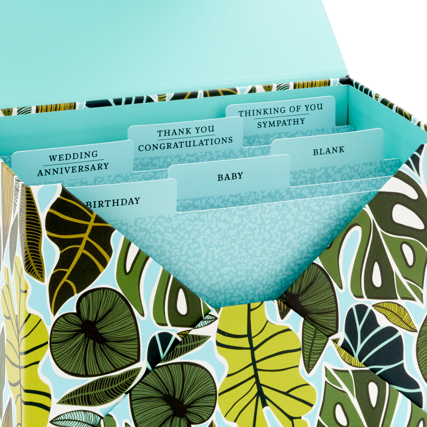 Premium Assorted Handmade All-Occasion Cards in Leaf Print Organizer, Box of 24, , large image number 9