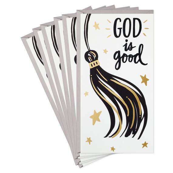 God Is Good Religious Money Holder Graduation Cards, Pack of 6