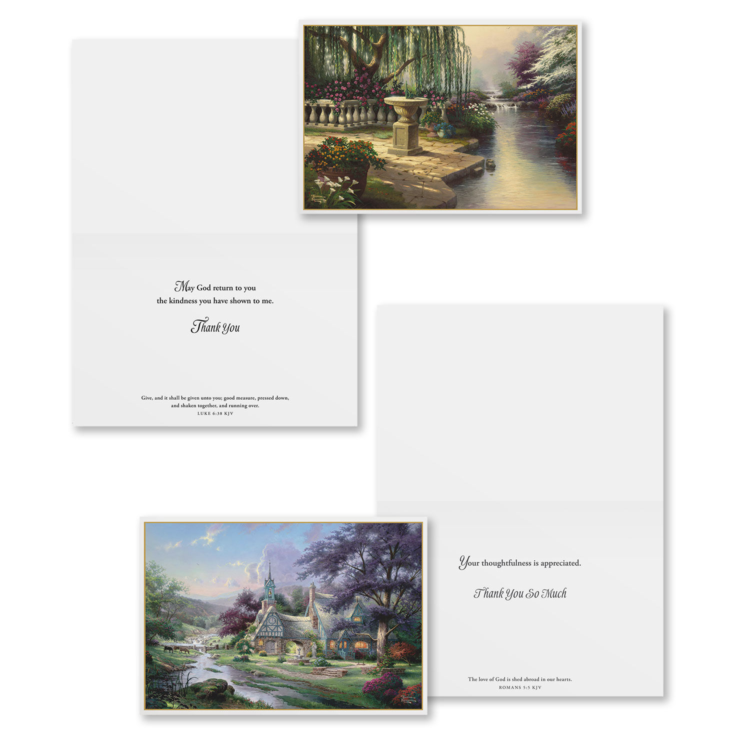 Thomas Kinkade DaySpring Thank You Cards Assortment Card Fronts with Sentiments image number 4