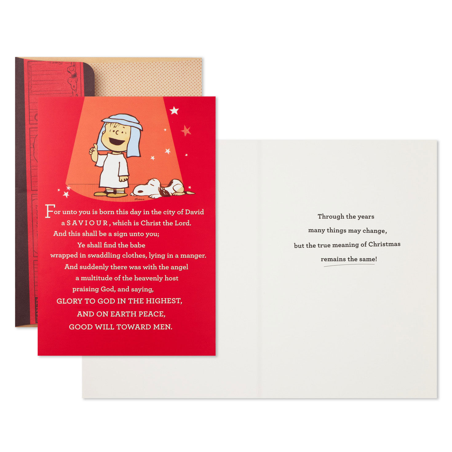 Peanuts Linus DaySpring Religious Christmas Cards Card Front with Sentiment image number 3
