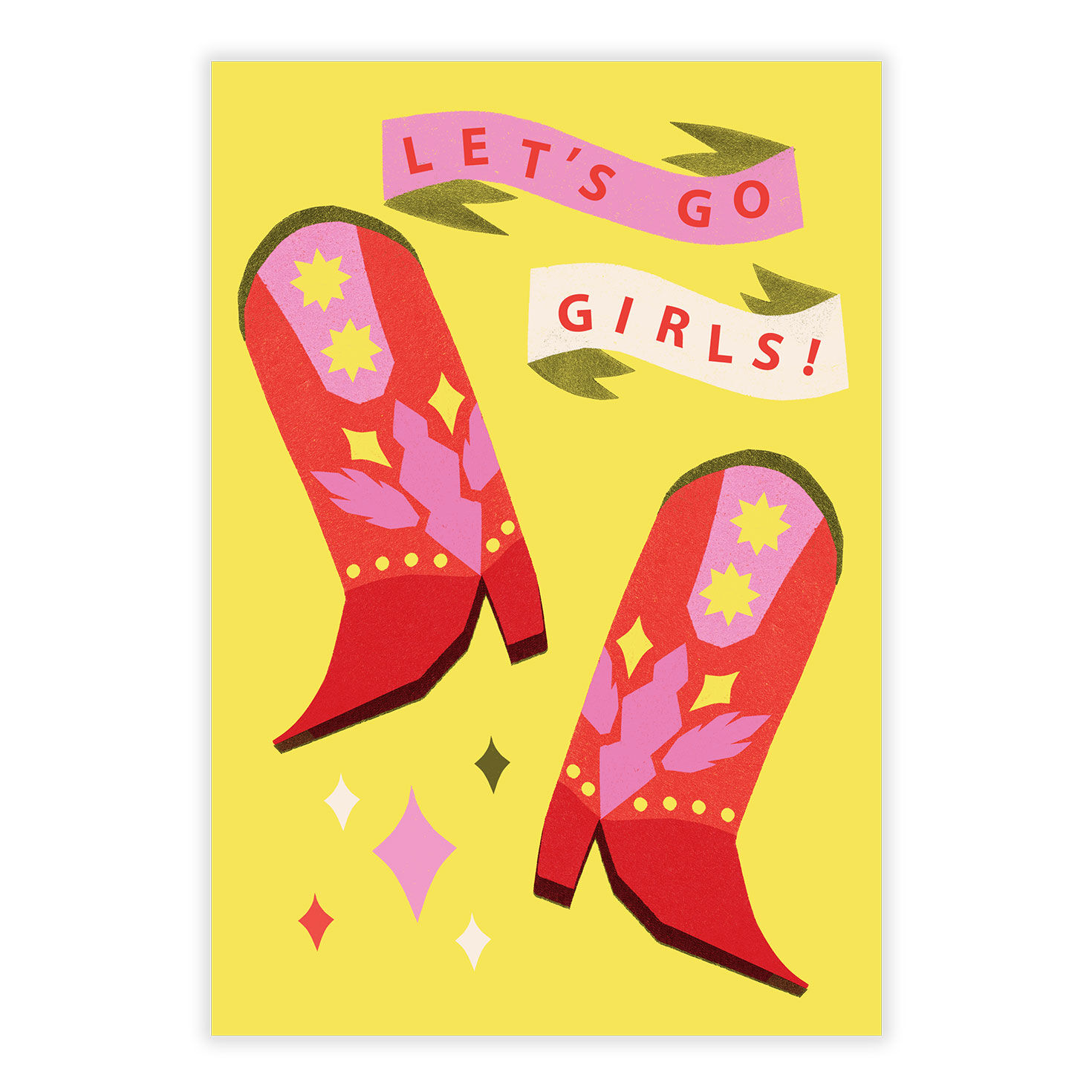 Pink Cowgirl Boots Personalized Card front image number 2