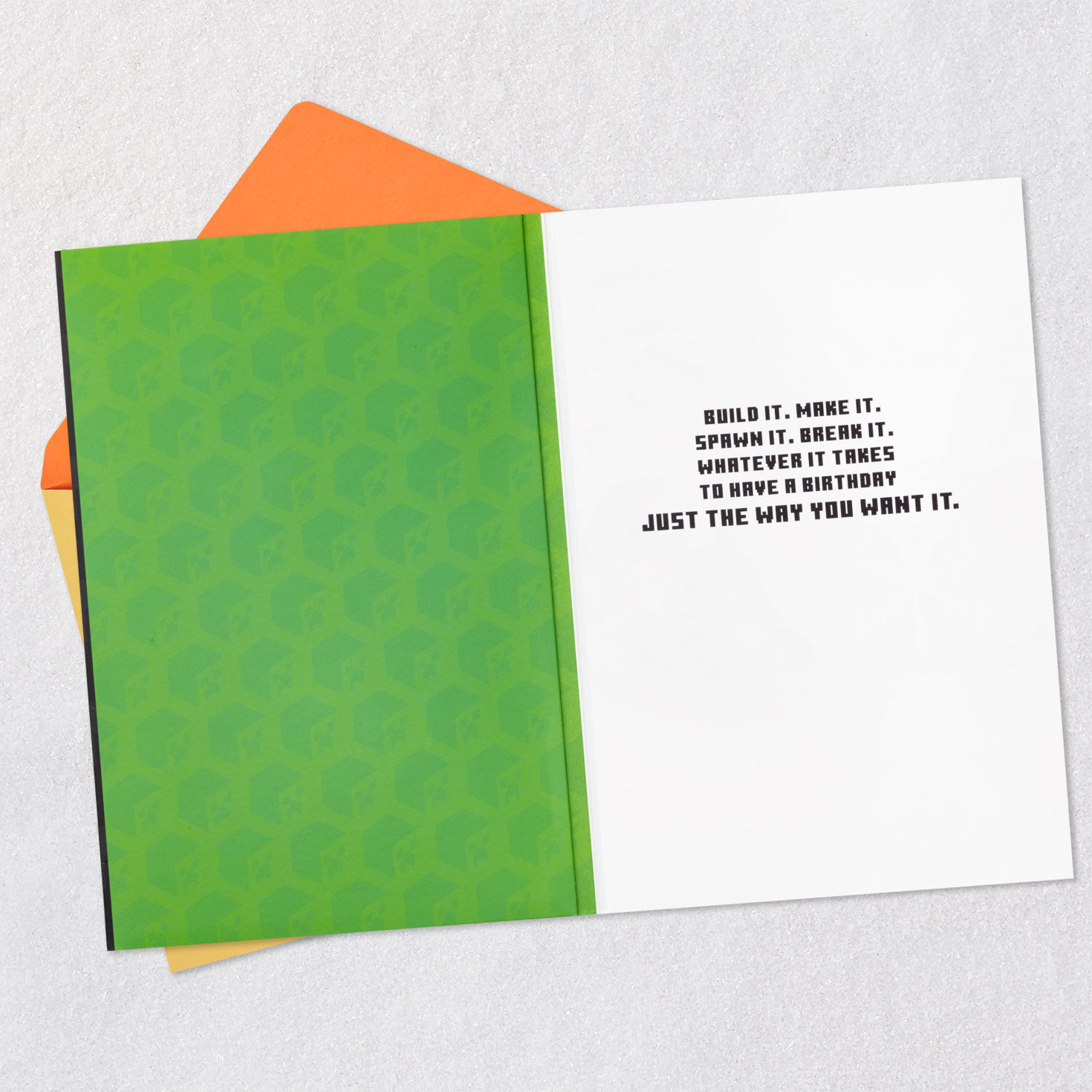 Minecraft Creeper Musical Birthday Card With Light Open card with envelope image number 3